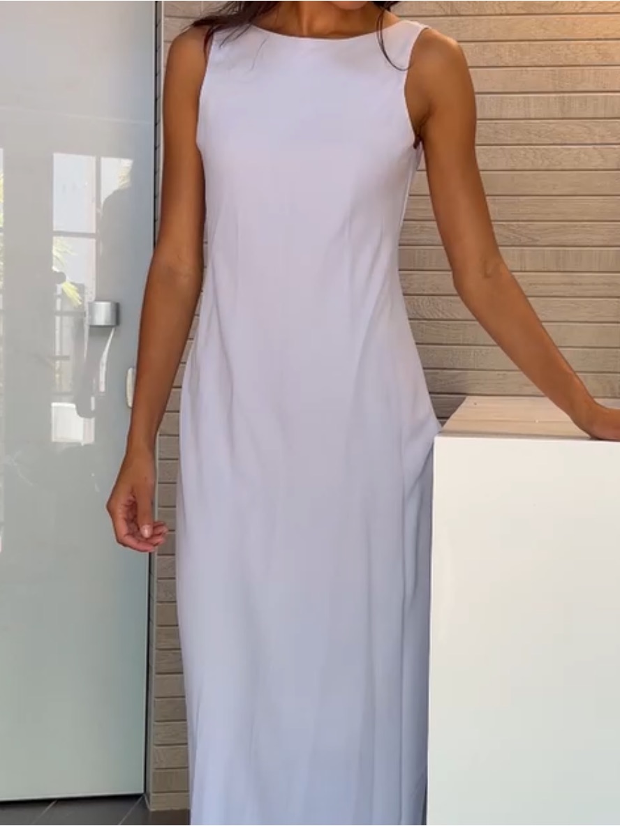 Elegant Lavender Cowl Neck Maxi Dress